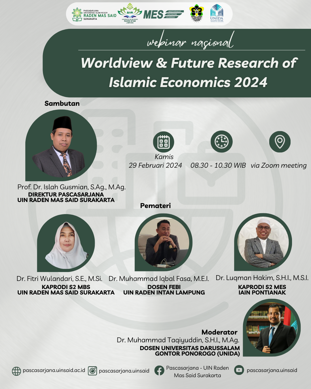 Prodi S2 MBS Menggelar Webinar Nasional : "Worldview and Future Research of Islamic Studies 2024"